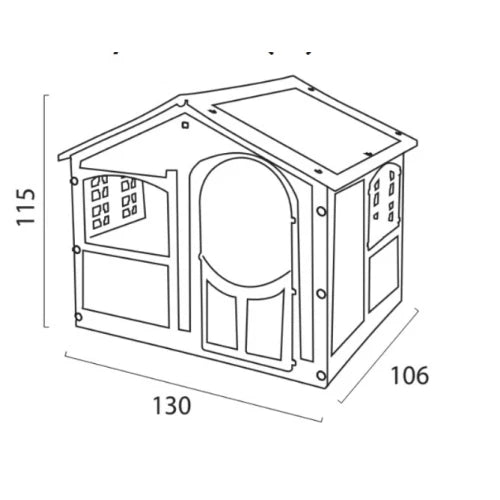 Casetta Casamia Baby House in plastica con 4 aperture