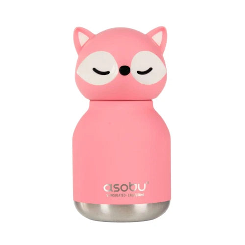 Mini Bestie Volpe Rosa - Borraccia termica da 200 ml con cannuccia