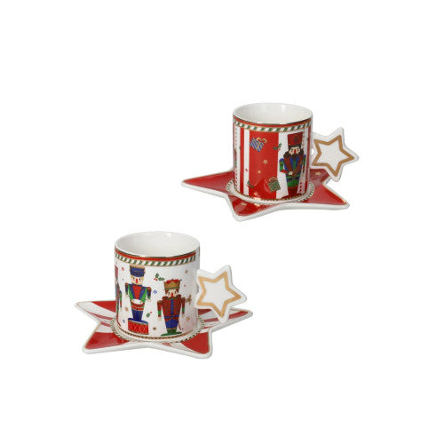 TAZZA LO SCHIACCIANOCI SET 2 PZ NEW BONE CHINA