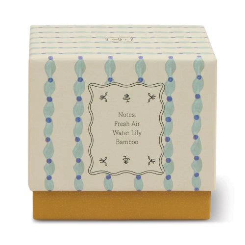 Candela in vetro Tulip da 155 g (5,5 oz) blu e ocra - Glicine e Salice