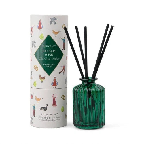 Diffusore natalizio in vetro rigato Verde - Fragranza Winter Berry 147 ml (5 fl oz)