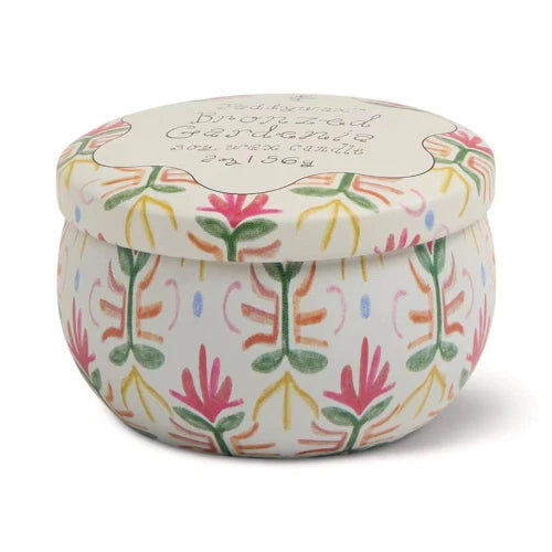 Candela in latta stampata Tulipano 56 g (2 oz) - Gardenia bronzata