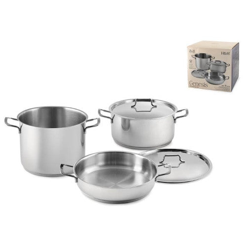 Batteria 5 pezzi genesis h&h in acciaio inoxH&H