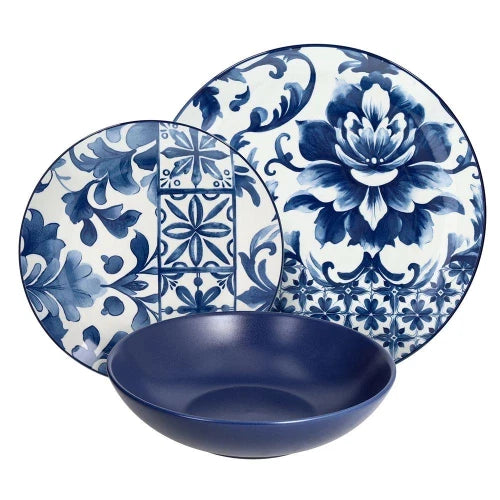 Servizio piatti 18 pezzi Ortigia Porcellana Blu