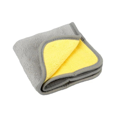 Premium Quality, panno in microfibra double-face - 30x30 cm - Grigio/Giallo