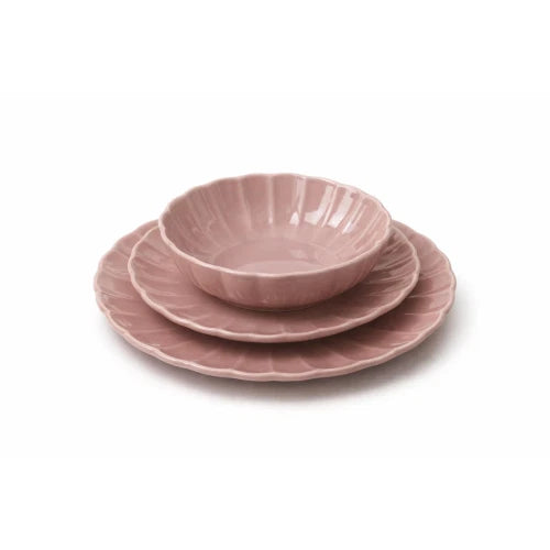 Brandani set piatti 18 pezzi calipso cipria stoneware