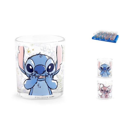 Bicchiere stitch&angel in vetro decorato cl 25 stich