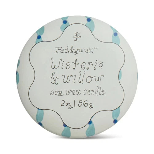 Candela in latta stampata Tulip da 56 g (2 oz) - Glicine e Salice