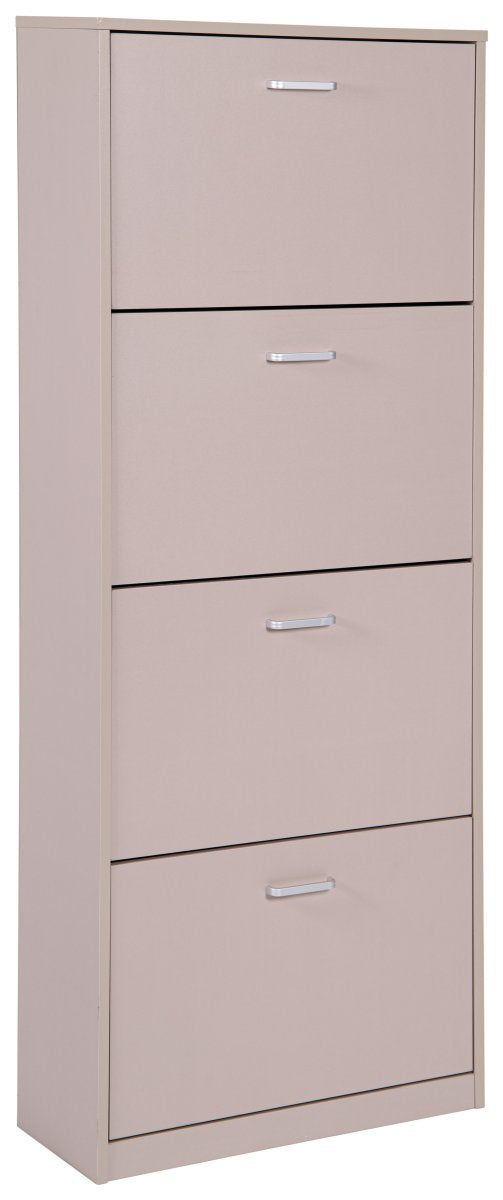 Scarpiera 4 Ante Tortora 60x24x150 cm, Mobile Portascarpe Salvaspazio, Design Moderno per Ingresso, Corridoio e Camera da Letto