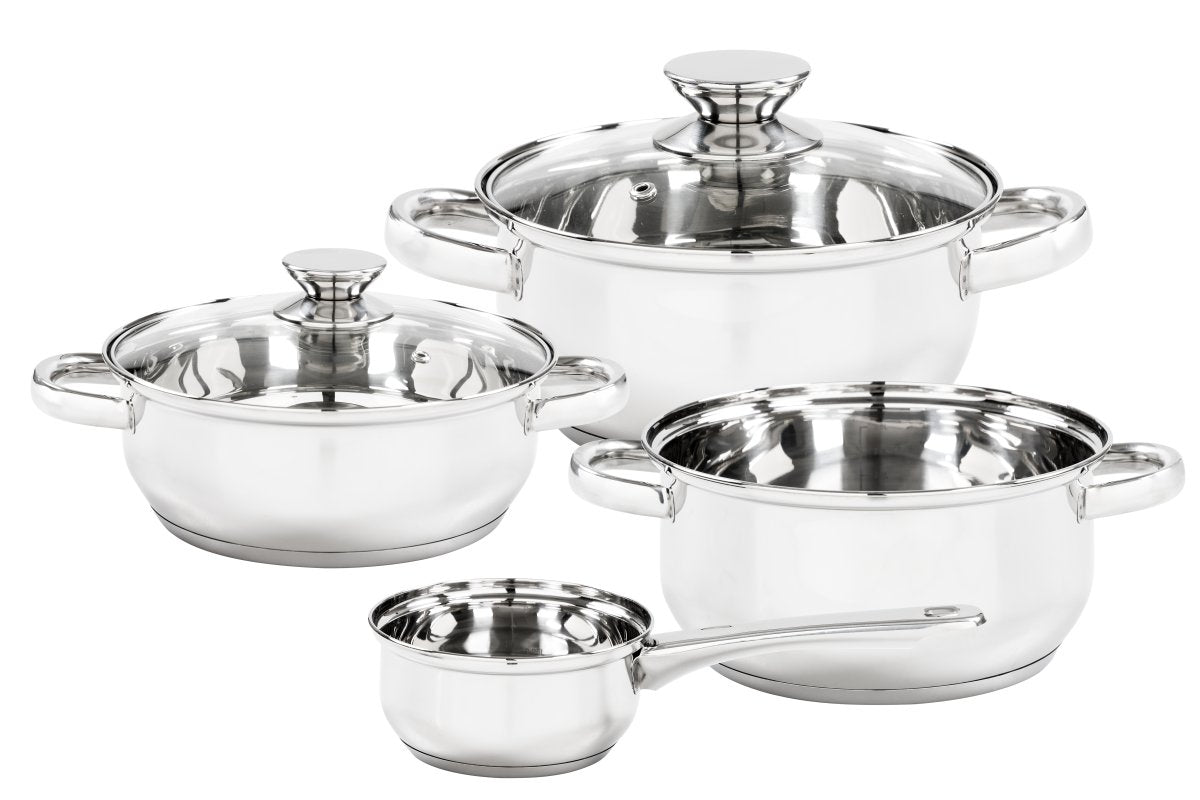 Batteria di Pentole Nova 6 Pezzi in Acciaio Inox, Set Pentole da Cucina, Design Moderno e Funzionale per Preparazioni Quotidiane