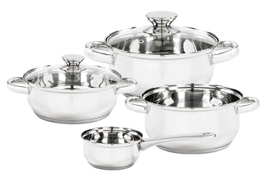 Batteria di Pentole Nova 6 Pezzi in Acciaio Inox, Set Pentole da Cucina, Design Moderno e Funzionale per Preparazioni Quotidiane