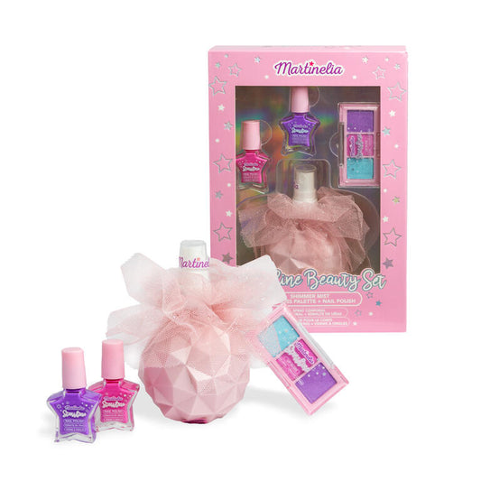 Martinelia set di bellezza Starshine con spray corpo, 2 smalti e palette lucidalabbra