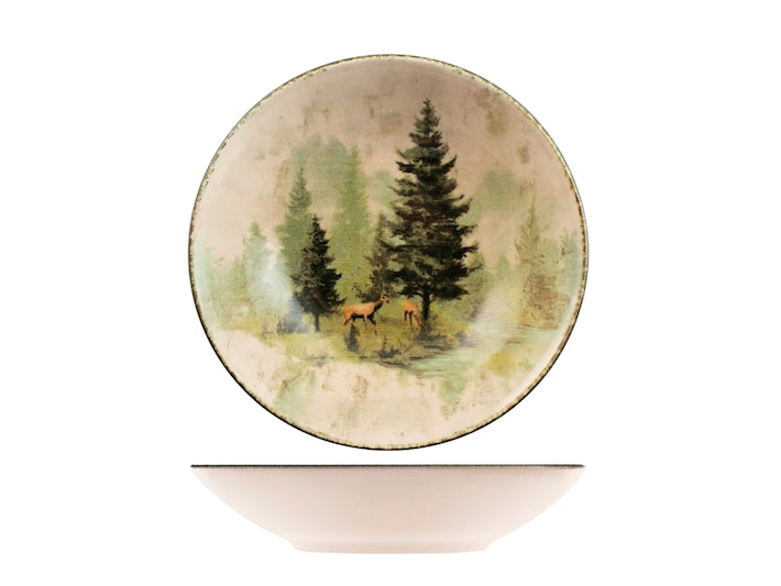 Servizio Piatti Rustic Retreat 18 Pezzi in Stoneware - Set Tavola per 6 Persone con Piatti Piani, Fondi e Dessert, Design Coupe Elegante e Rustico H&H