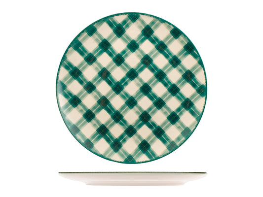 Servizio Piatti Green Harmony 18 Pezzi in Stoneware - Set Tavola per 6 Persone con Piatti Piani, Fondi e Dessert, Design Coupe Elegante e Moderno H&H