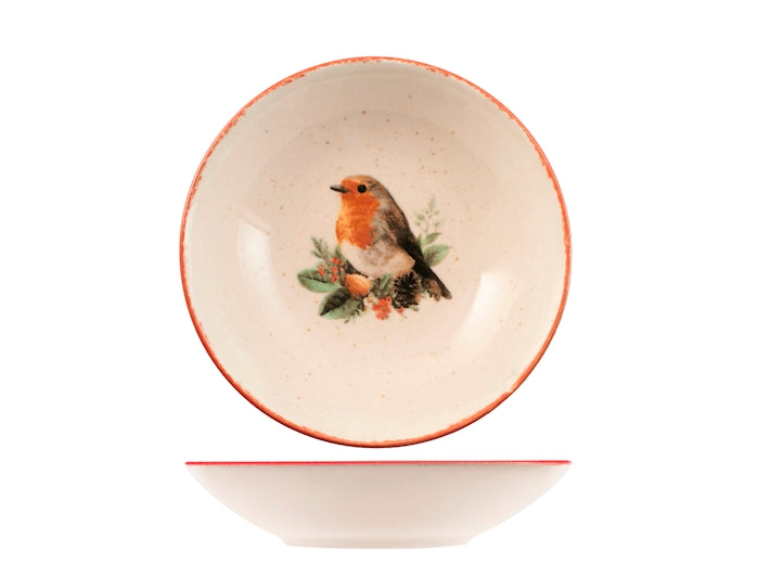 Servizio Piatti Crimson Leaves 18 Pezzi in Stoneware - Set Tavola per 6 Persone con Piatti Piani, Fondi e Dessert, Design Coupe Elegante e Decorativo H&H