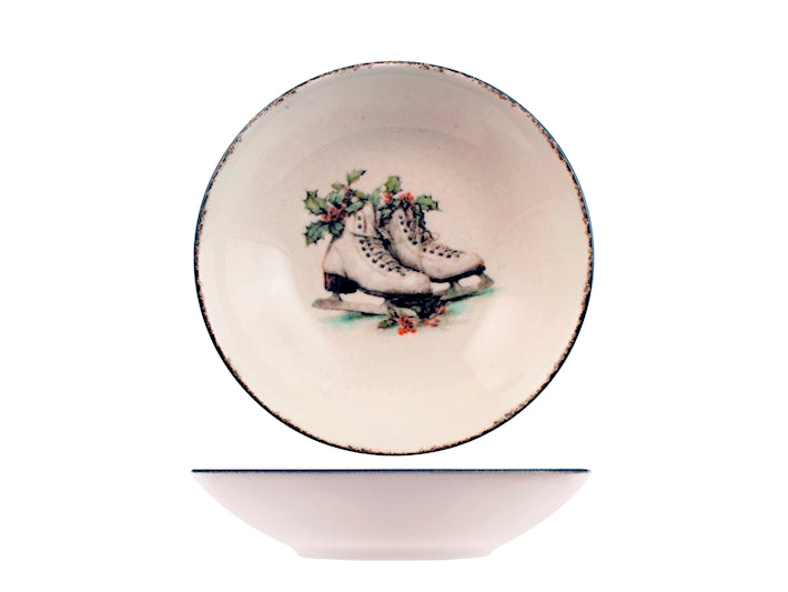 Servizio Piatti Natalizio Holiday Dream 18 Pezzi in Stoneware - Set Tavola per 6 Persone con Piatti Piani, Fondi e Dessert, Design Coupe Elegante e Decorativo H&H
