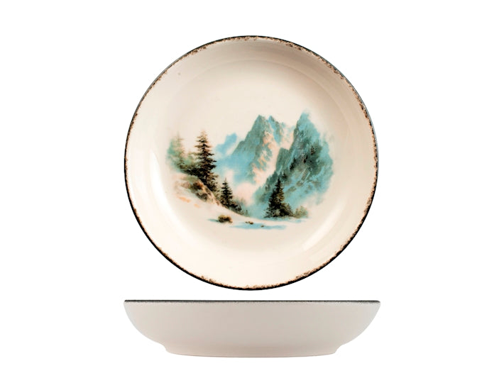Servizio Piatti Natalizio Nordic Crystal Peak 18 Pezzi in Stoneware - Set Tavola per 6 Persone con Piatti Piani, Fondi e Dessert, Design Nordico Elegante H&H