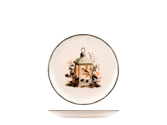 Servizio Piatti Winter Buddy 18 Pezzi in Stoneware, Set Tavola Natalizio per 6 Persone, Design Coupe con Decorazioni Invernali