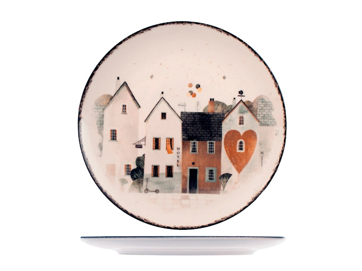 Servizio Piatti Golden Alley 18 Pezzi in Stoneware - Set Tavola per 6 Persone con Piatti Piani, Fondi e Dessert, Design Coupe Elegante e Raffinato H&H
