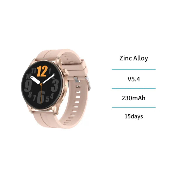 Unico SW2784 R7 Smartwatch Bluetooth 5.4 da 1,32 Pollici con Traduzione AI, Memoria 128 MB, Batteria 230 mAh, Oro Rosa