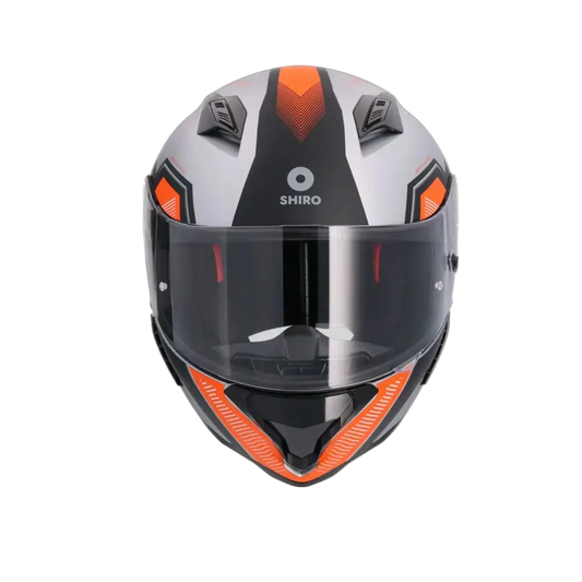 Shiro - Casco integrale Hunter Mando grigio arancione nero matt L