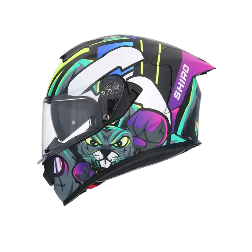 Shiro - Casco integrale Raptor crazy rabbit multicolore L