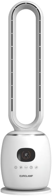 Ventilatore a Torre Senza Pale 30W con Motore DC e Telecomando - Bianco