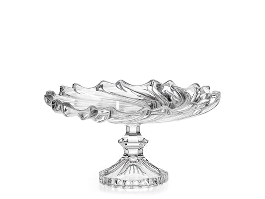 Alzata Ellen in Vetro con Coperchio 30 x 14,5 cm - Porta Dolci e Torte, Centrotavola Decorativo Elegante per Tavola, Buffet e Pasticceria H&H