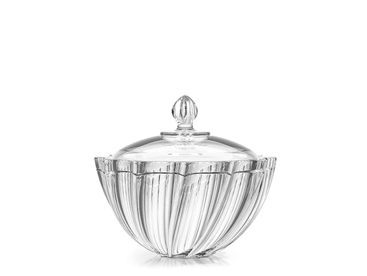 Scatola Decorativa Ellen in Vetro 19 x 17,5 cm - Contenitore Elegante Portaoggetti per Casa, Soggiorno e Complemento d'Arredo H&H