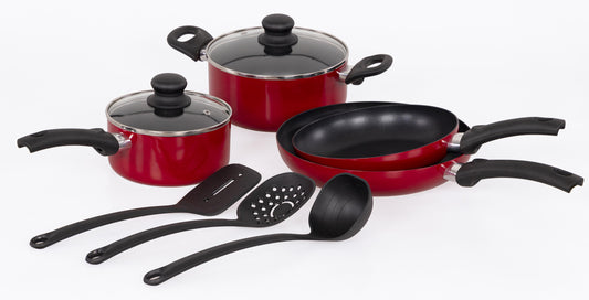 Casa Collection Batteria 9 Pezzi Mareva Rosso