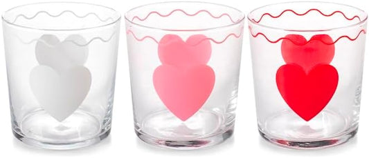 Set 3 bicchieri herart in vetro decorato cl 35.H&H