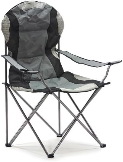 Sedia Pieghevole da Campeggio Grigia 60x60x106 cm Tessuto Oxford Resistente per Outdoor