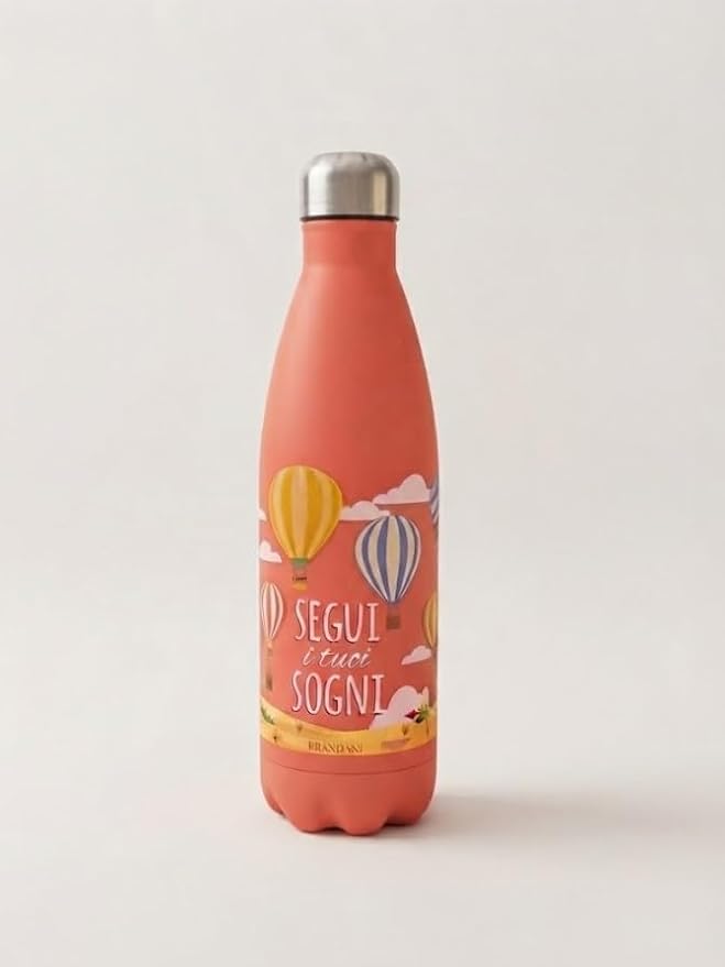 Bottiglia Termica Brandani 500 ml Arancione in Acciaio Inox con Chiusura Ermetica