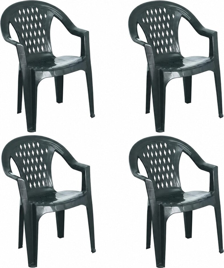 Set 4 Poltrona Tressi Antracite in polipropilene