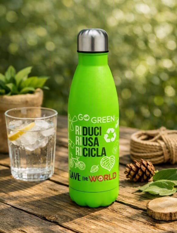 Bottiglia Termica Brandani 500 ml Verde in Acciaio Inox con Chiusura Ermetica