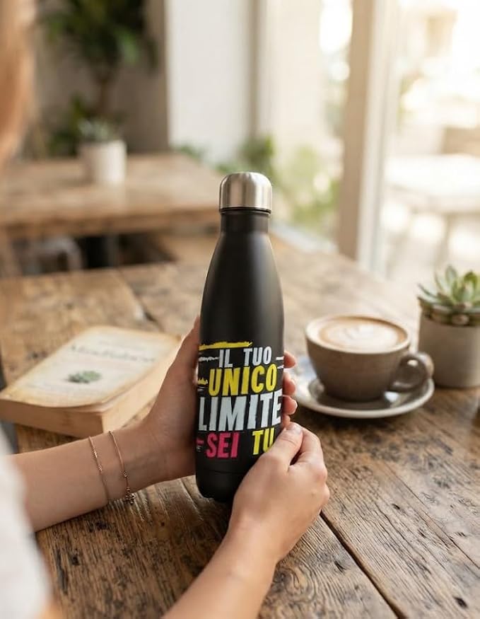 Bottiglia Termica Brandani 500 ml Nero in Acciaio Inox con Chiusura Ermetica