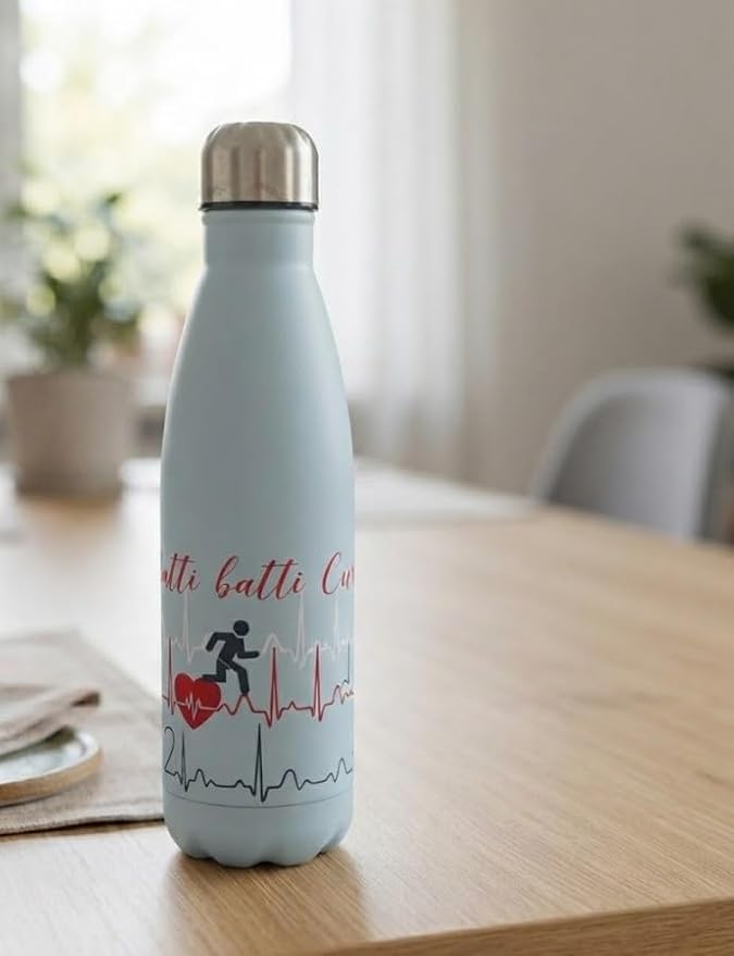 Bottiglia Termica Brandani 500 ml con scritte in Acciaio Inox con Chiusura Ermetica