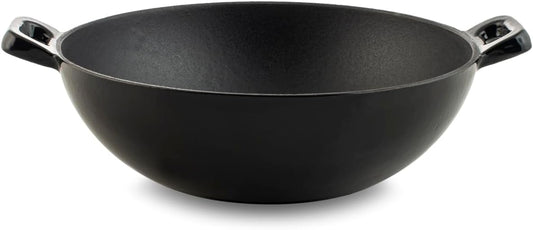 Wok 2 manici in ghisa smaltata cm 24