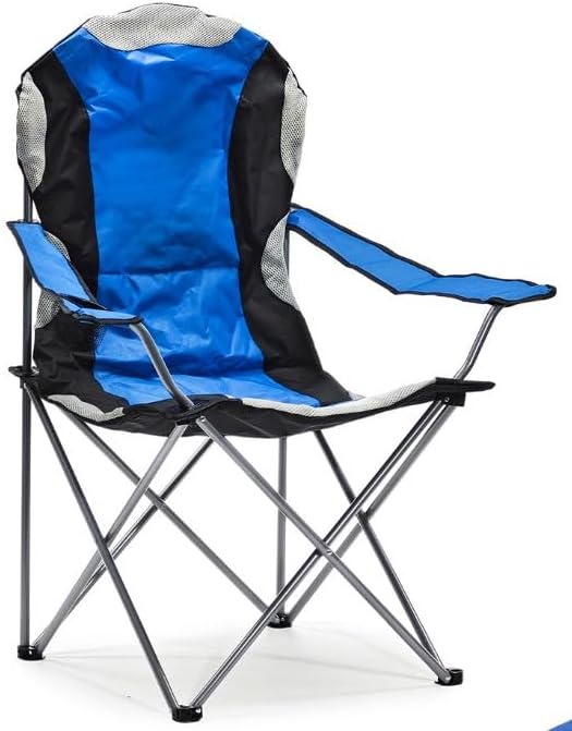 Sedia Pieghevole da Campeggio Blu 60x60x106 cm Tessuto Oxford Resistente per Outdoor