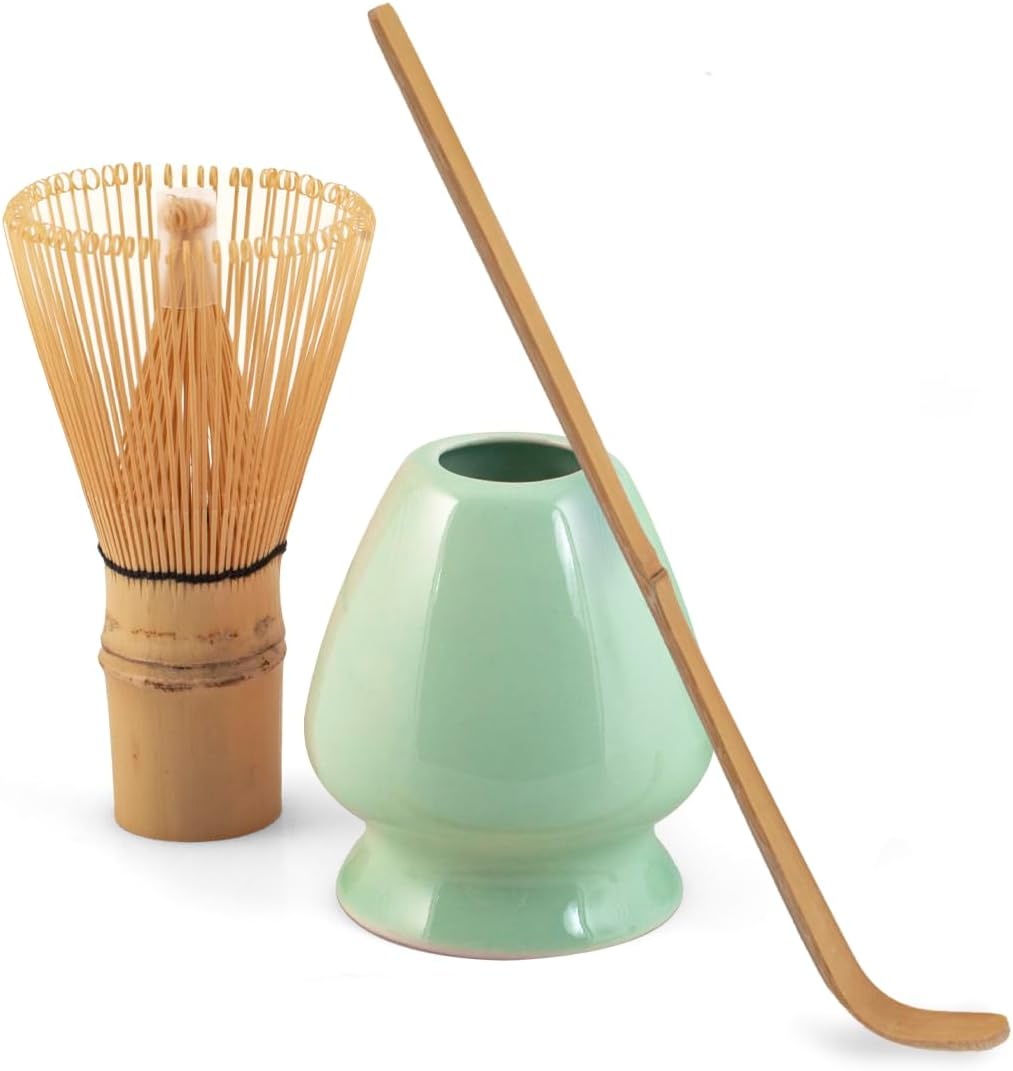 H&H Confezione 3 pezzi matcha tea in porcellana verde