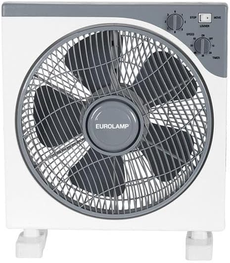 Ventilatore Box Fan Quadrato Ø37 cm 45W - Bianco/Grigio