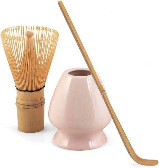 H&H Confezione 3 pezzi matcha tea in porcellana rosa