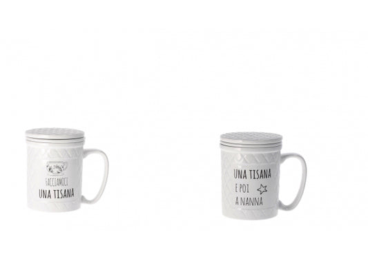 Tisaniera in ceramica con coperchio e filtro