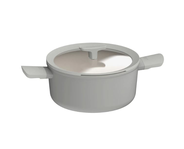 Casseruola con coperchio antiaderente balance moonmist grigio 24x11,50cm