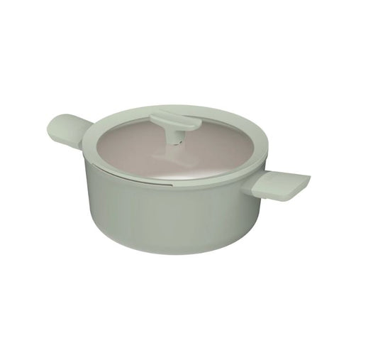 Casseruola antiaderente con coperchio balance sage verde salvia 24x11,50 cm