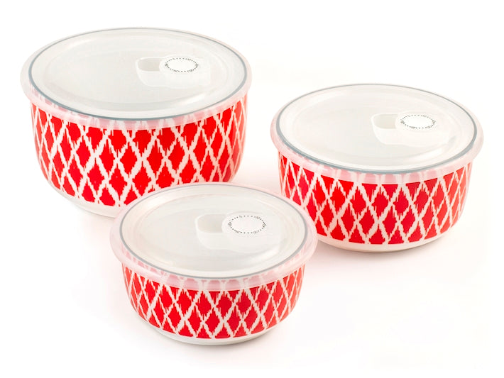 Set 3 contentitori con coperchio 360/620/1000 cc