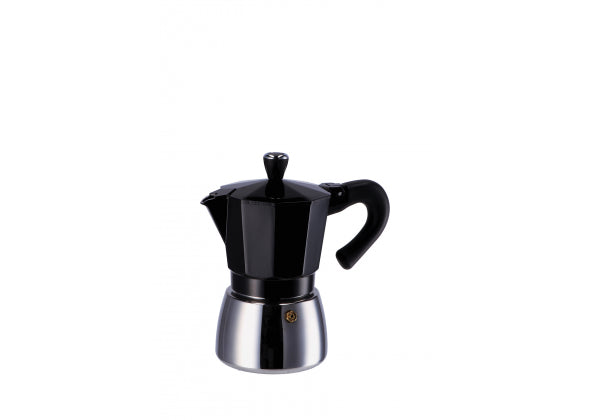 Caffettiera in alluminio per induzione 6 tazze colore nera