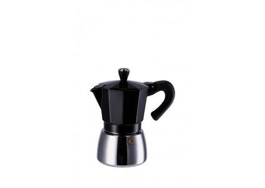 Caffettiera in alluminio per induzione 6 tazze colore nera