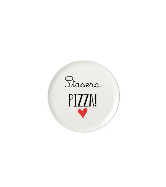 Piatto pizza in ceramica 32 cm con scritta stasera pizza