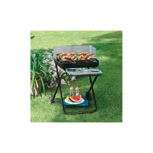 Barbecue pieghevole nero in acciaio 84x60x80 cm Garden Friend B1072436